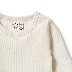 Wilson and Frenchy Organic Stripe Rib Long Sleeve Top - Oatmeal | Tops & T-Shirts | Bon Bon Tresor