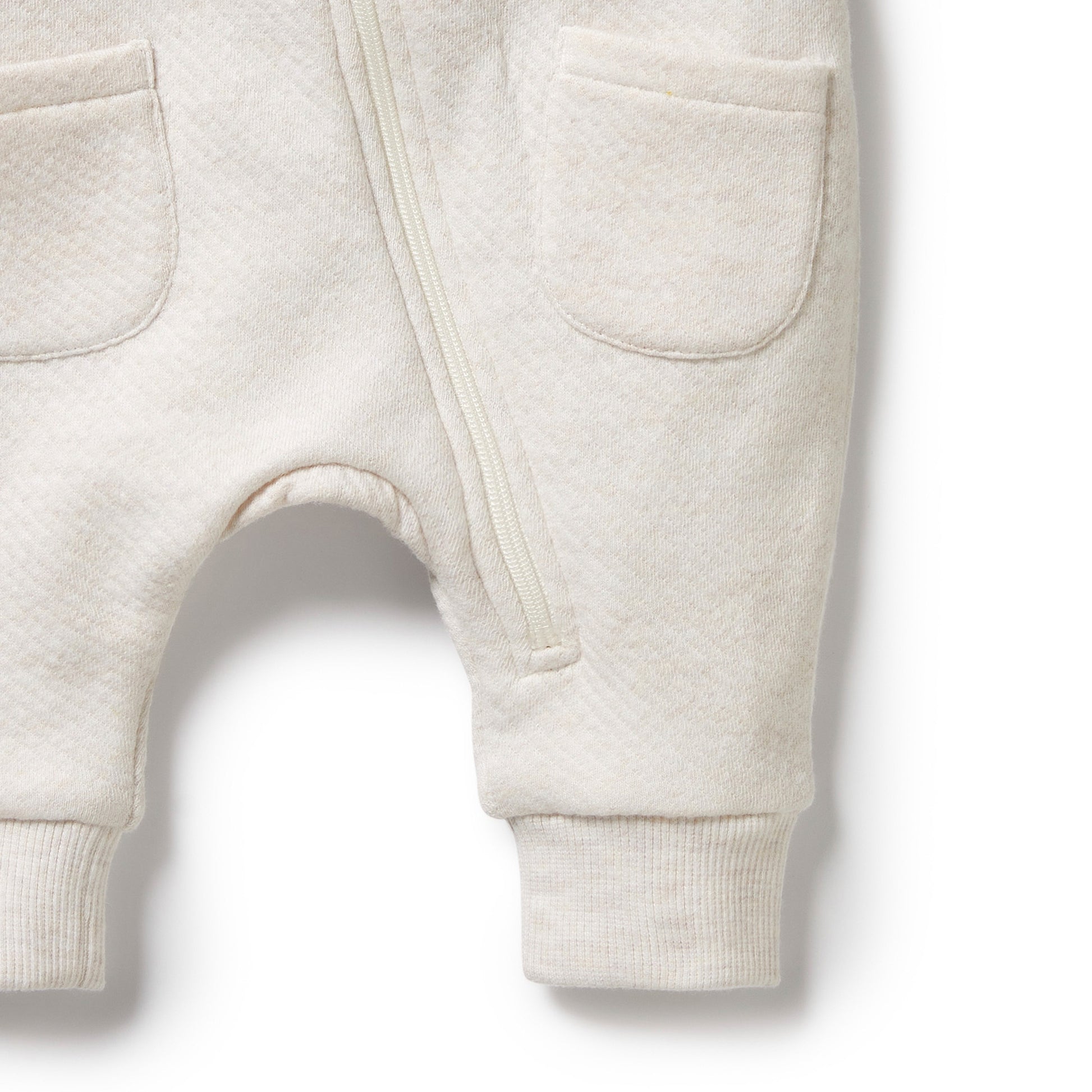 Wilson and Frenchy Organic Quilted Growsuit - Oatmeal | Rompers & Playsuits | Bon Bon Tresor