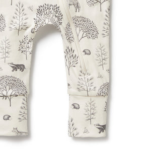 Wilson and Frenchy Organic Zipsuit with Feet - Woodland | Rompers & Playsuits | Bon Bon Tresor