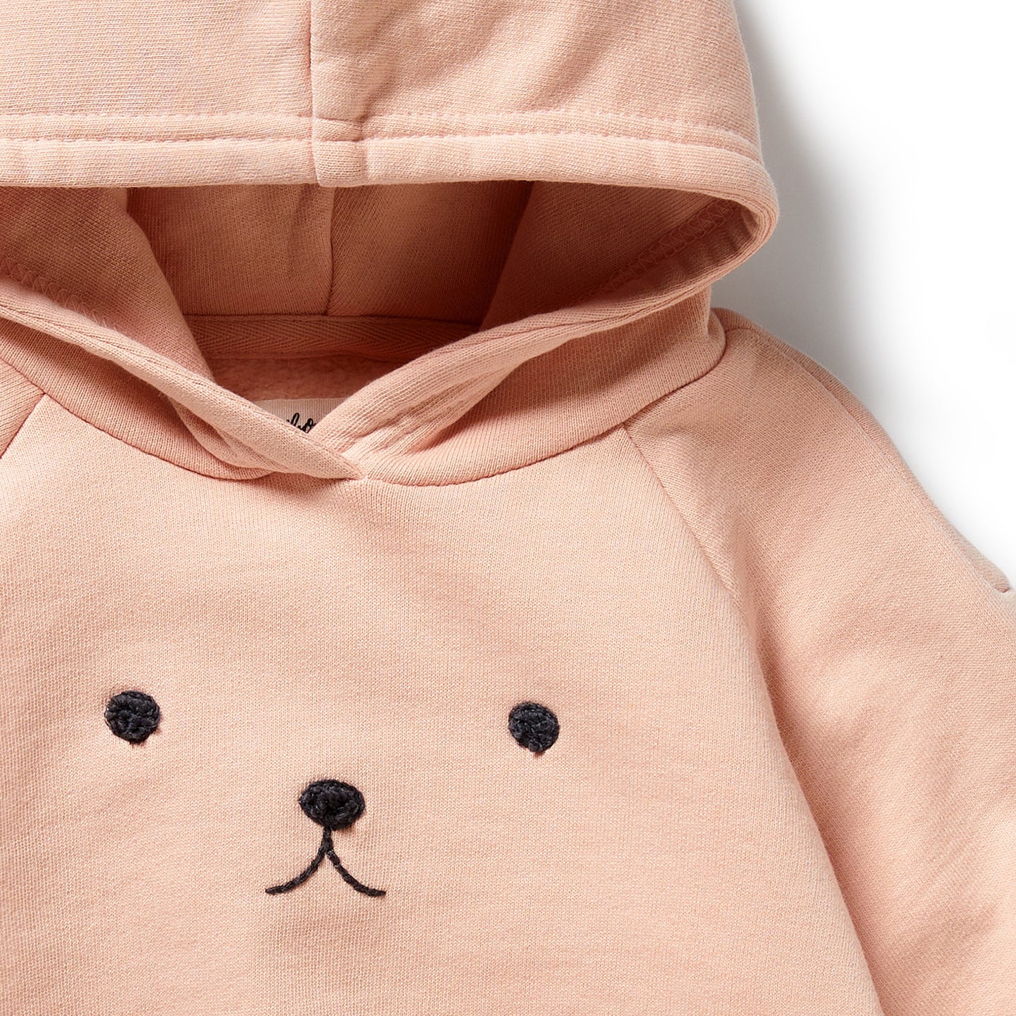 Wilson and Frenchy Baby Girls Organic Terry Hooded Sweat - Blush Pink | Sweaters & Knitwear | Bon Bon Tresor