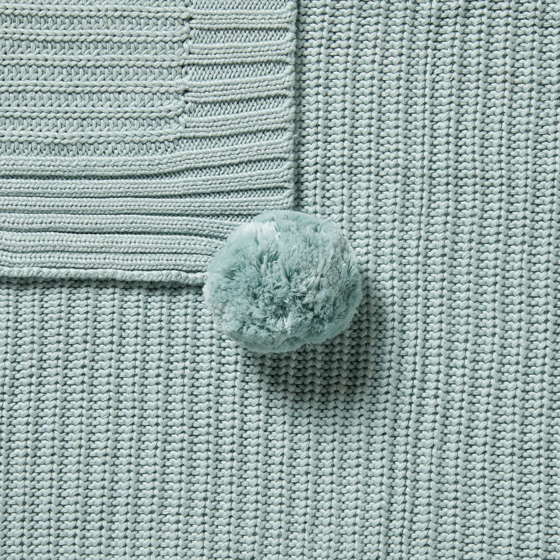 Wilson and Frenchy Organic Knitted Blanket - Duck Egg | Blankets | Bon Bon Tresor
