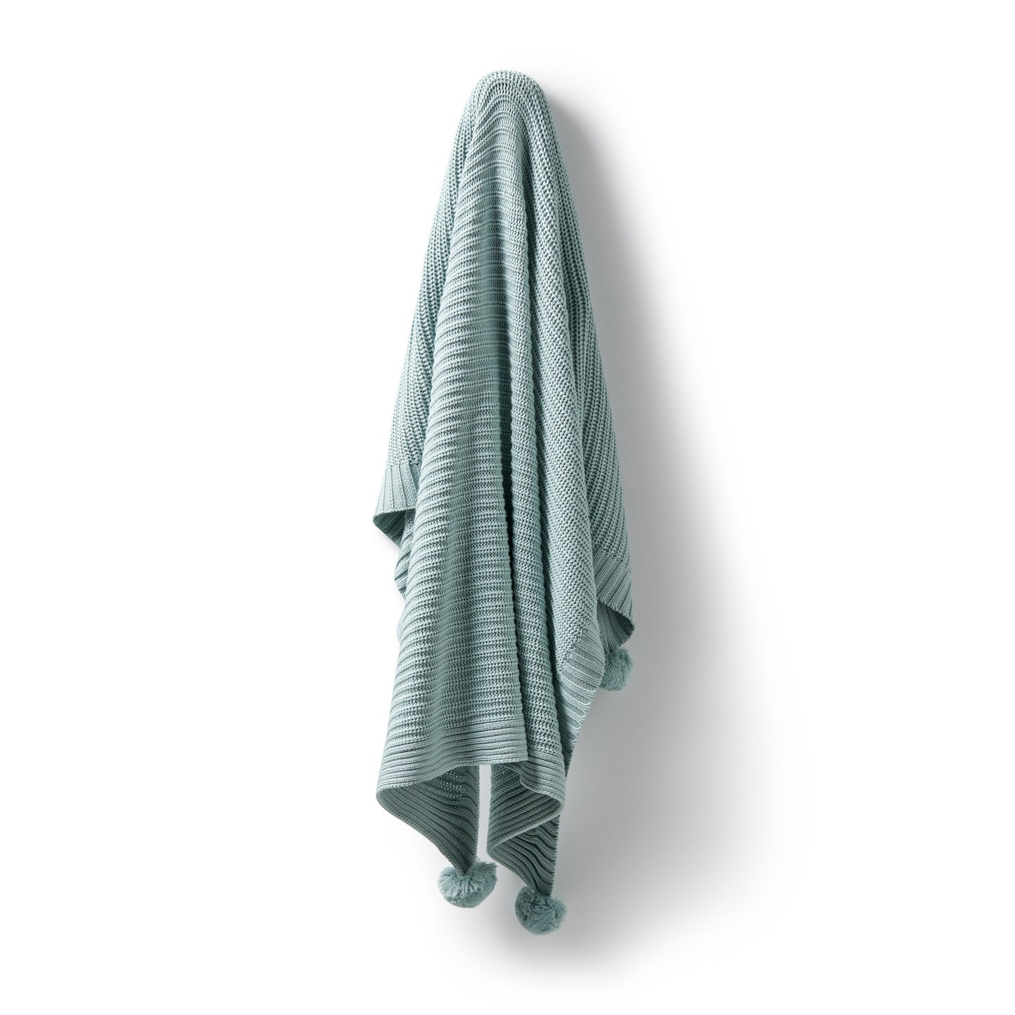 Wilson and Frenchy Organic Knitted Blanket - Duck Egg | Blankets | Bon Bon Tresor
