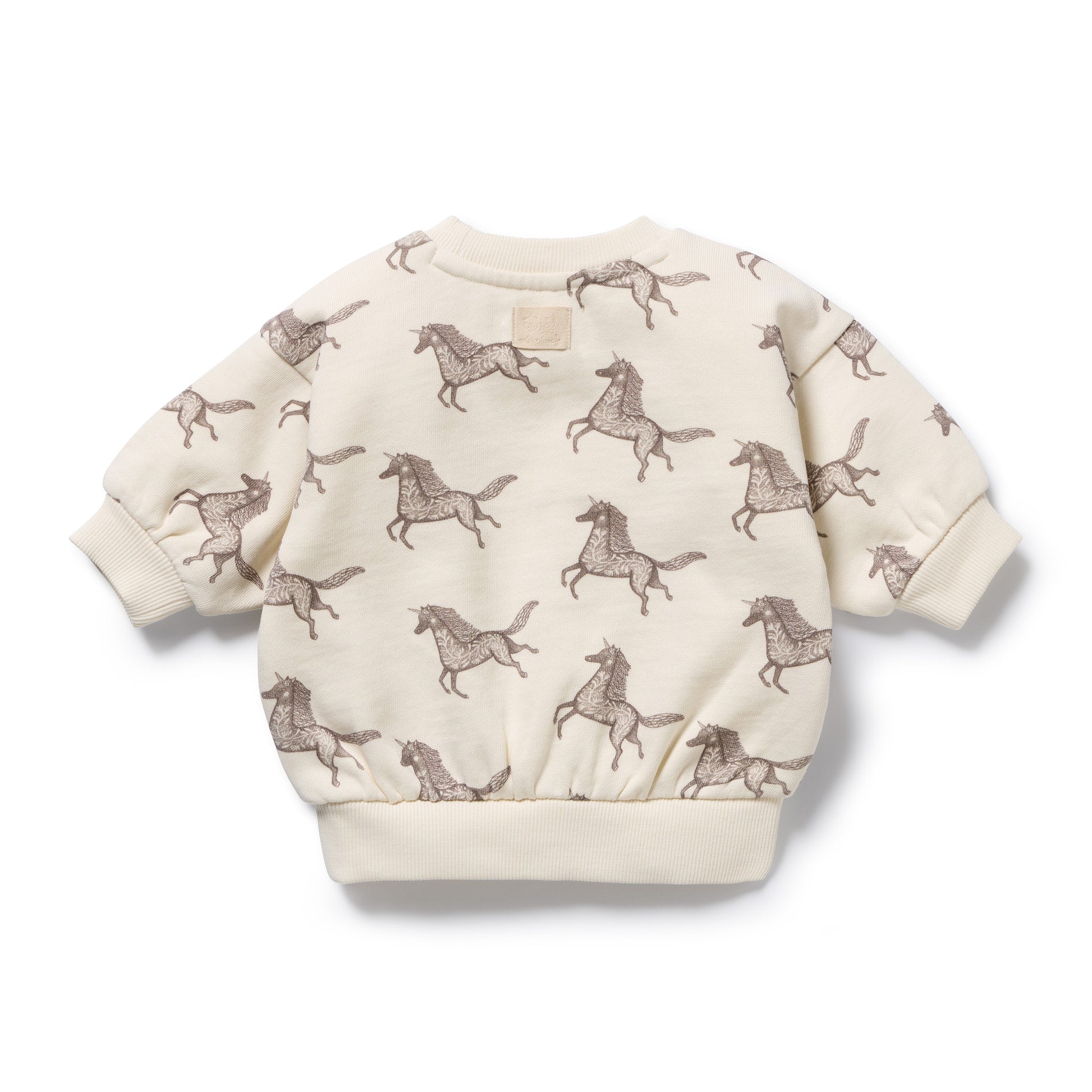 Wilson and Frenchy Baby Girls Organic Terry Sweat - Little Unicorn | Sweaters & Knitwear | Bon Bon Tresor