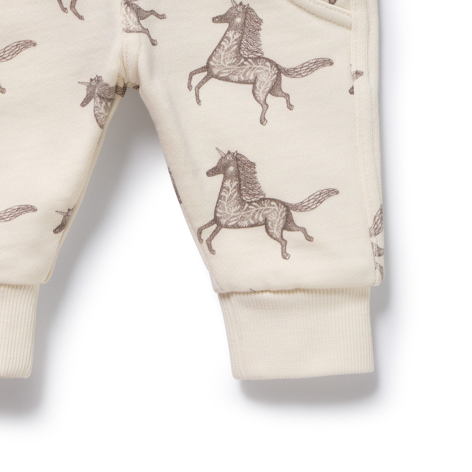 Wilson and Frenchy Baby Girls Organic Terry Sweat Pant - Little Unicorn | Trousers | Bon Bon Tresor