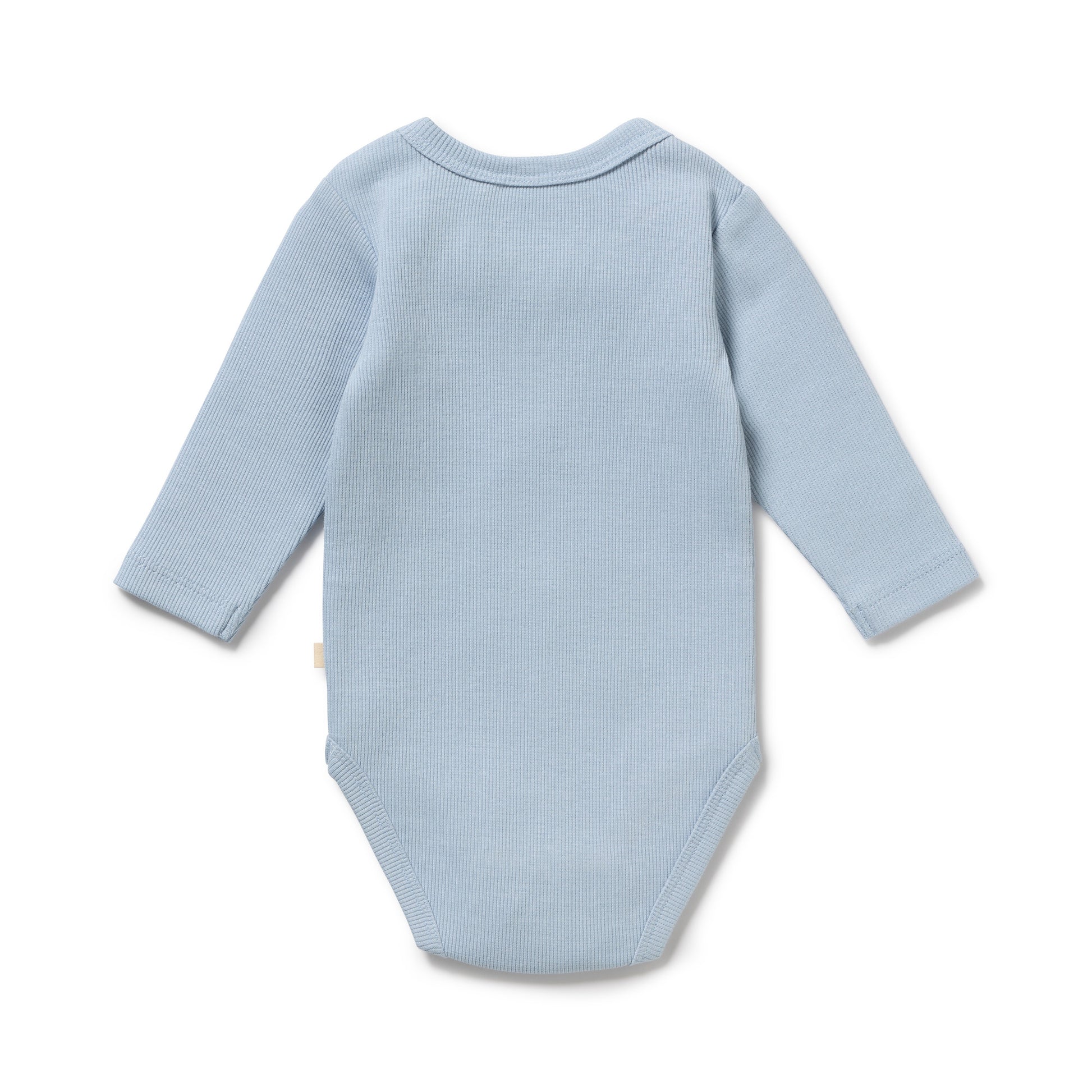 Wilson and Frenchy Boys Organic Rib Long Sleeved Bodysuit - Storm Blue | Rompers & Playsuits | Bon Bon Tresor