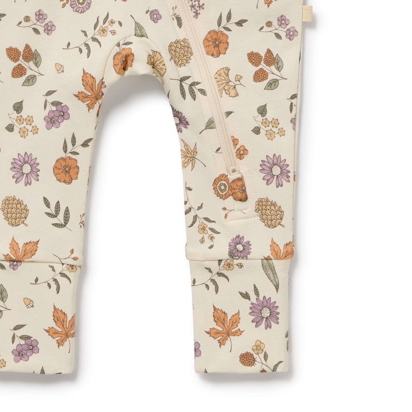 Wilson and Frenchy Girls Organic Zipsuit with Feet - Maple Glow | Rompers & Playsuits | Bon Bon Tresor