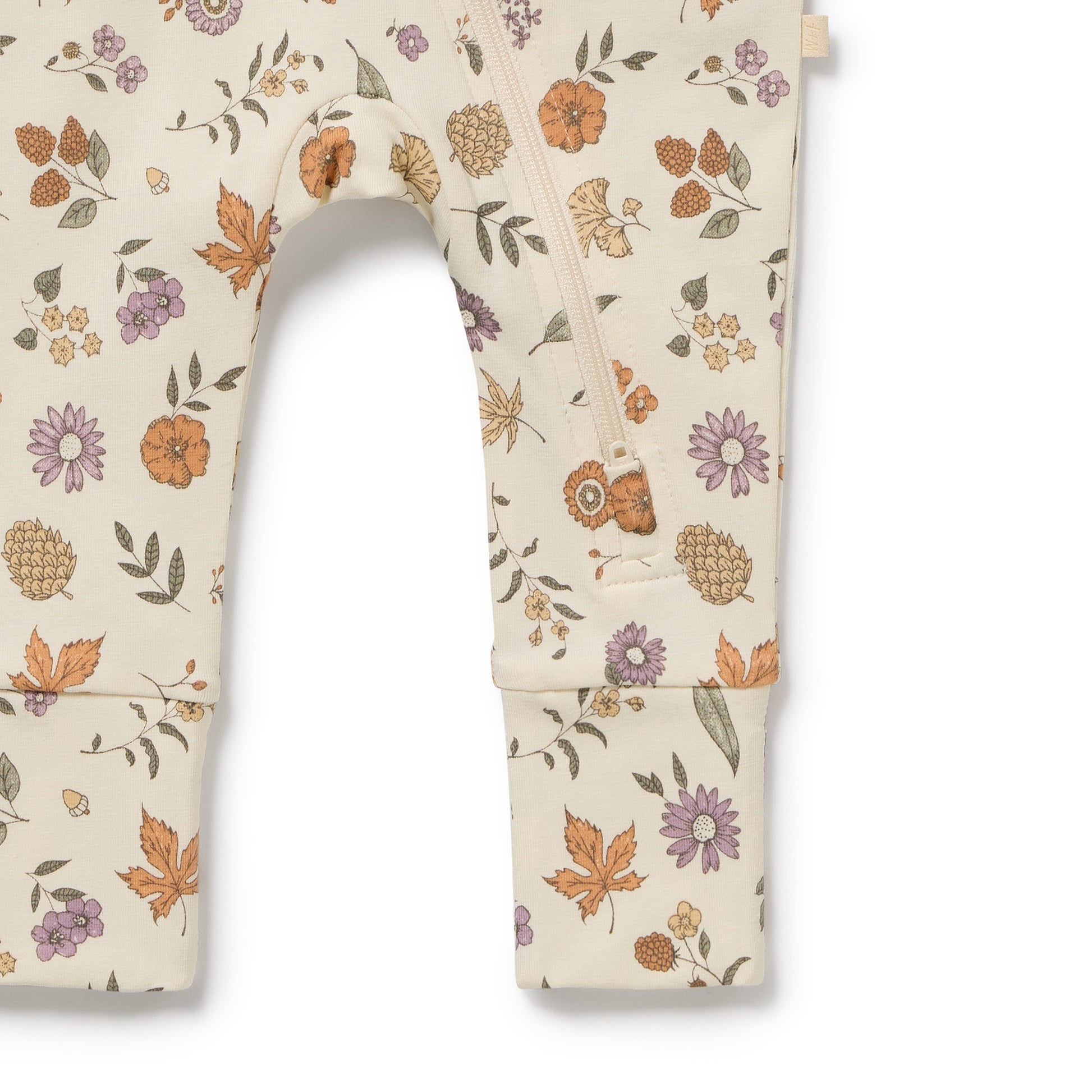 Wilson and Frenchy Girls Organic Zipsuit with Feet - Maple Glow | Rompers & Playsuits | Bon Bon Tresor