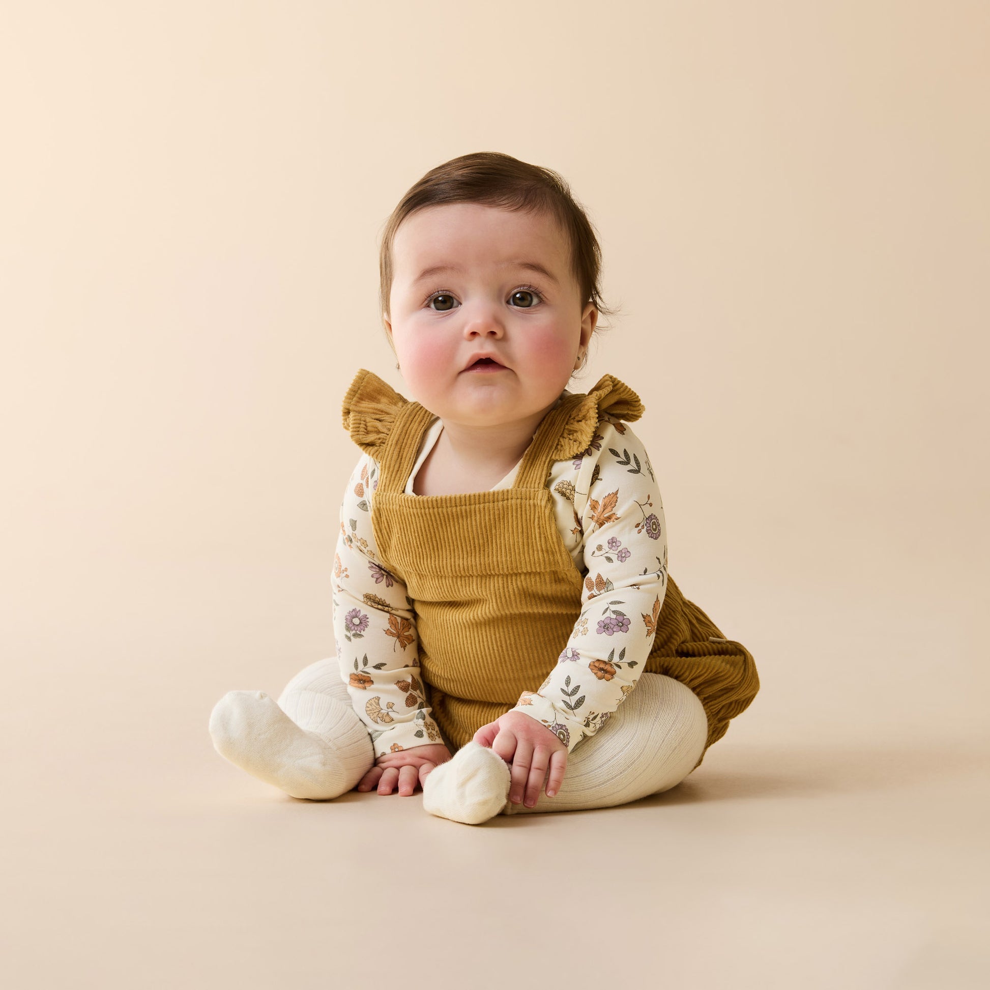 Wilson and Frenchy Girls Organic Long Sleeved Bodysuit - Maple Glow | Rompers & Playsuits | Bon Bon Tresor