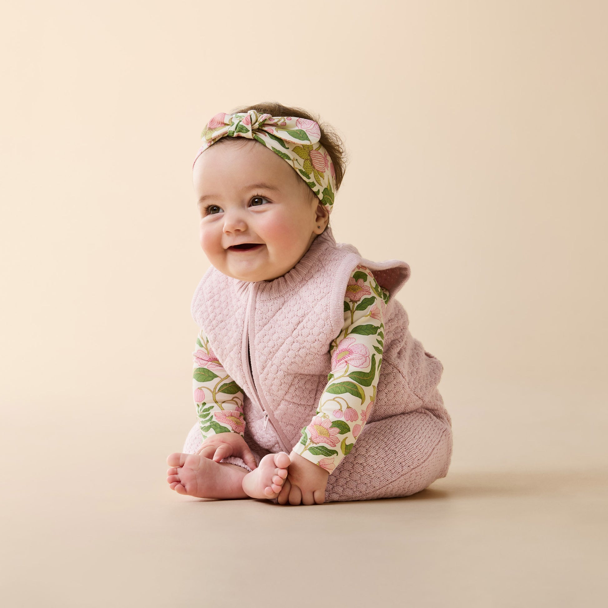 Wilson and Frenchy Girls Organic Long Sleeved Bodysuit - Ma Fleur | Rompers & Playsuits | Bon Bon Tresor