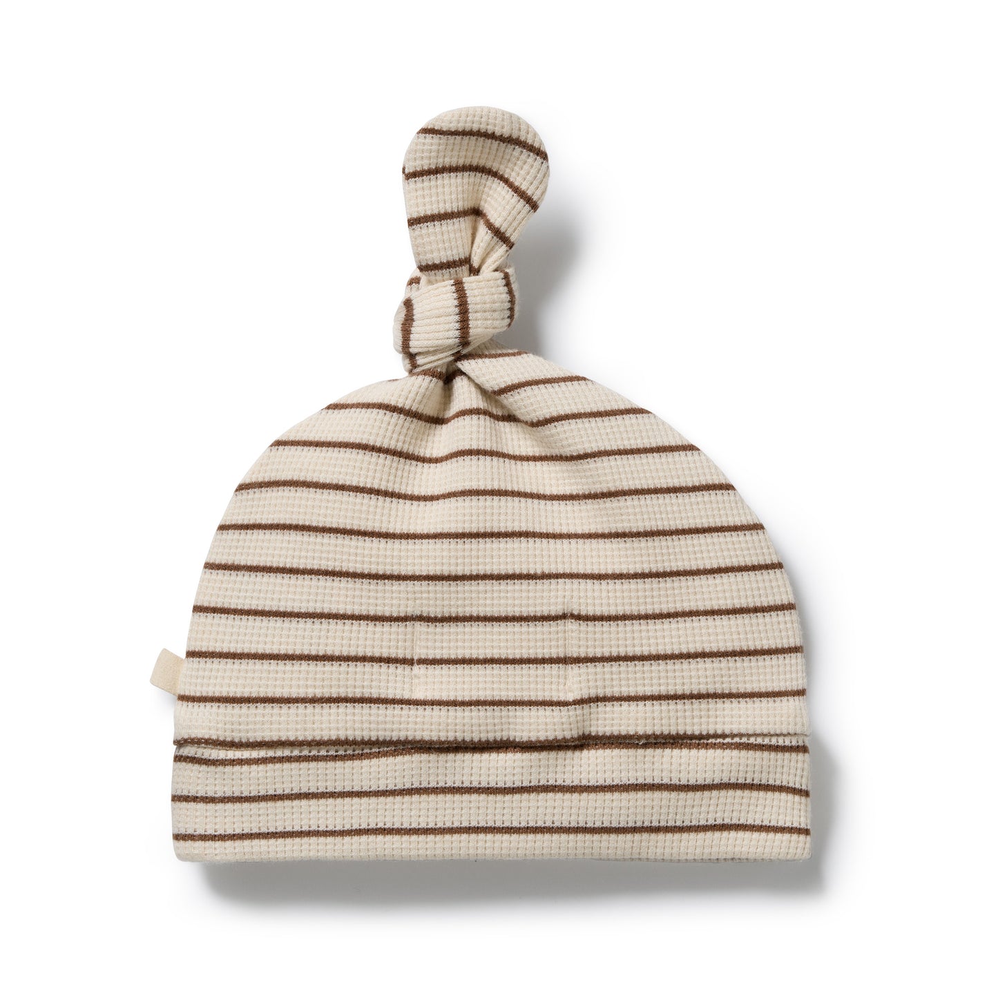 Wilson and Frenchy Organic Waffle Knot Hat - Nutmeg Stripe | Hats | Bon Bon Tresor