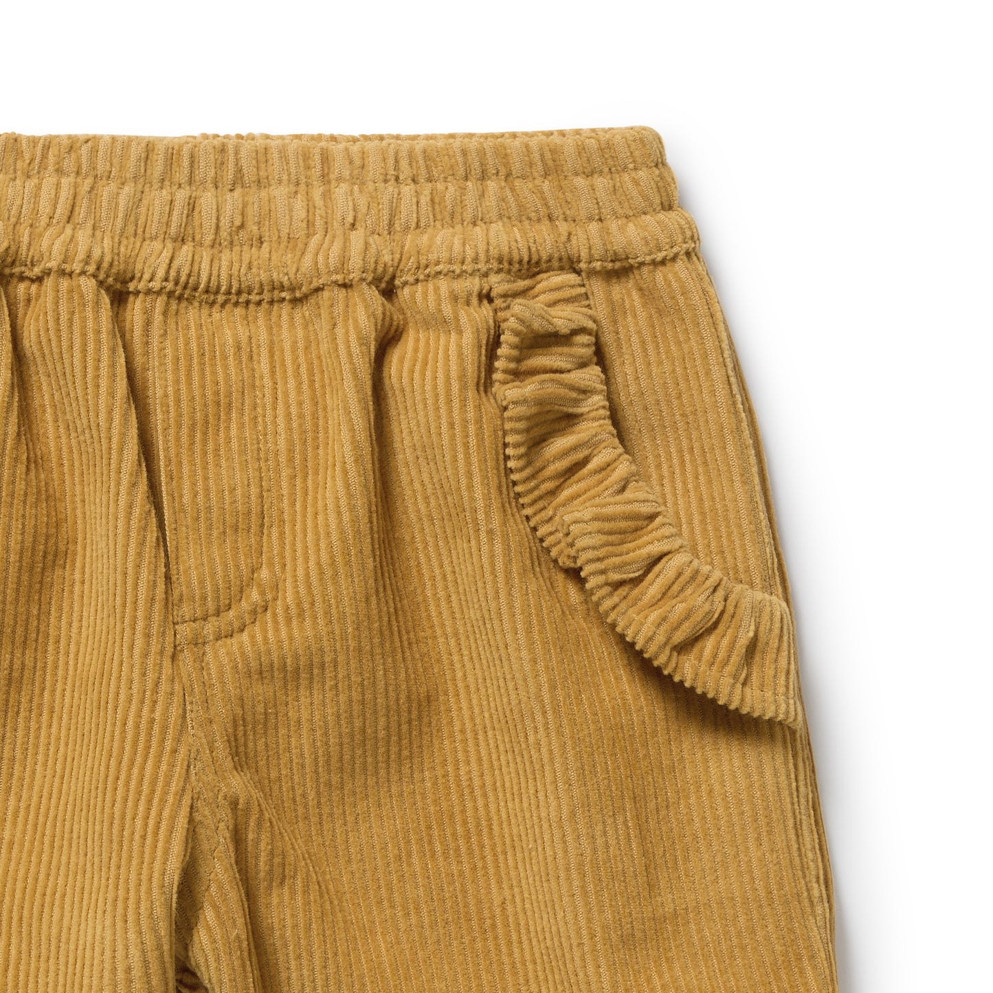 Wilson and Frenchy Girls Organic Corduroy Ruffle Pant - Amber Glow | Trousers | Bon Bon Tresor