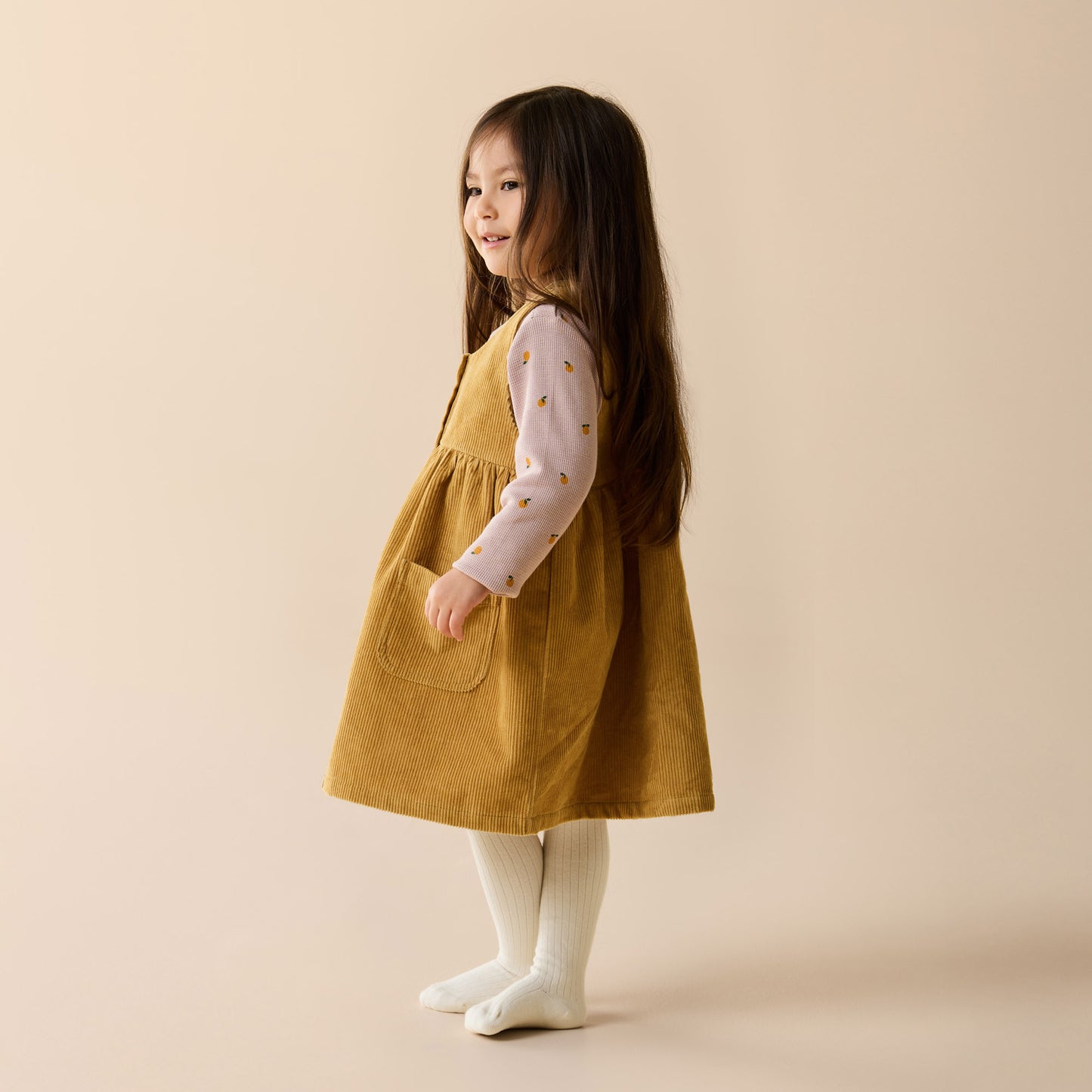 Wilson and Frenchy Girls Organic Corduroy Dress - Amber Glow | Dresses | Bon Bon Tresor