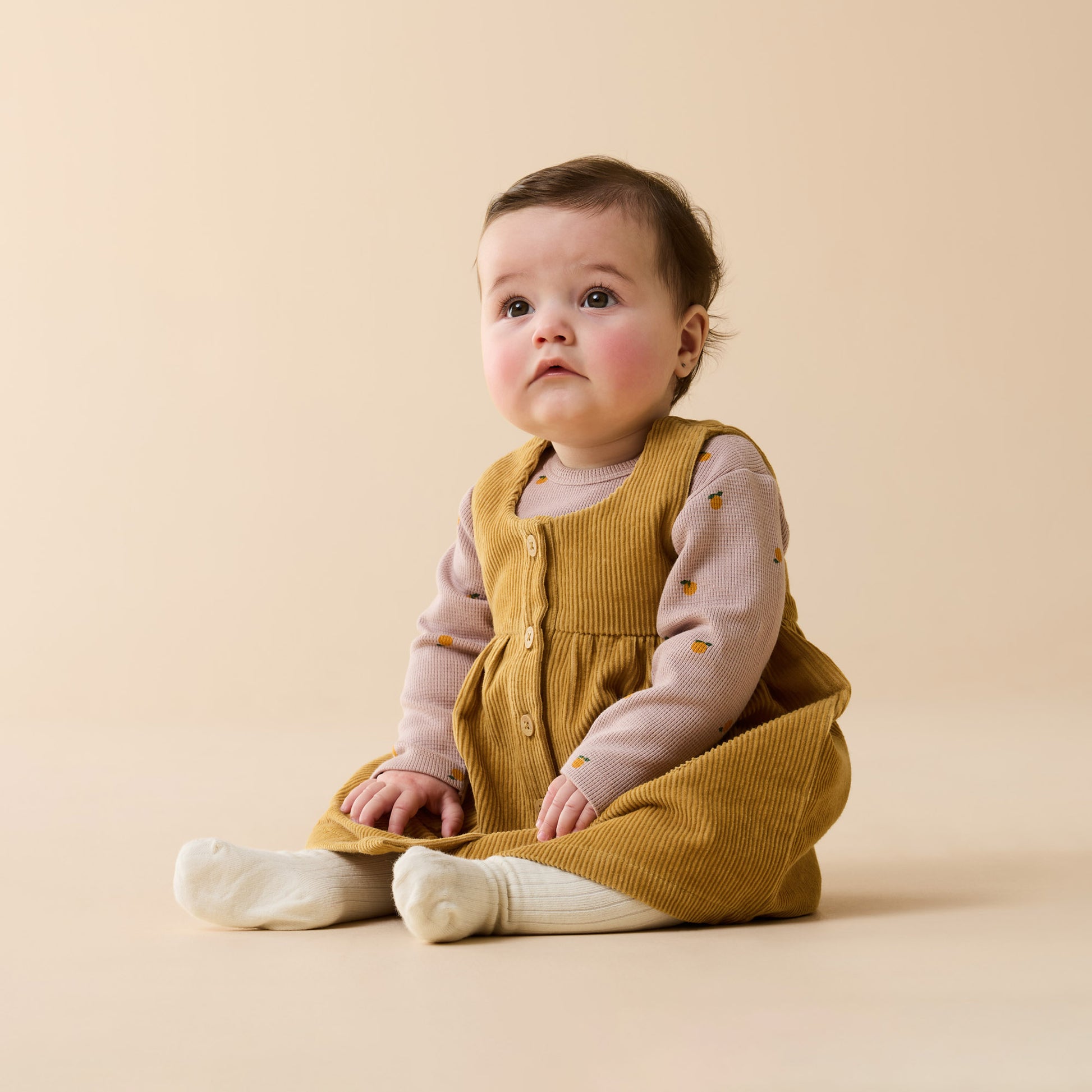 Wilson and Frenchy Girls Organic Corduroy Dress - Amber Glow | Dresses | Bon Bon Tresor