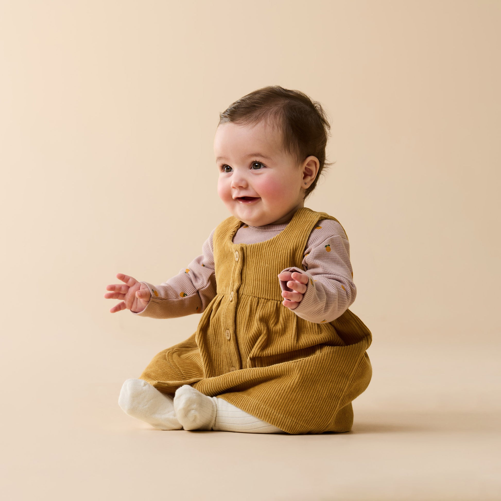 Wilson and Frenchy Girls Organic Corduroy Dress - Amber Glow | Dresses | Bon Bon Tresor