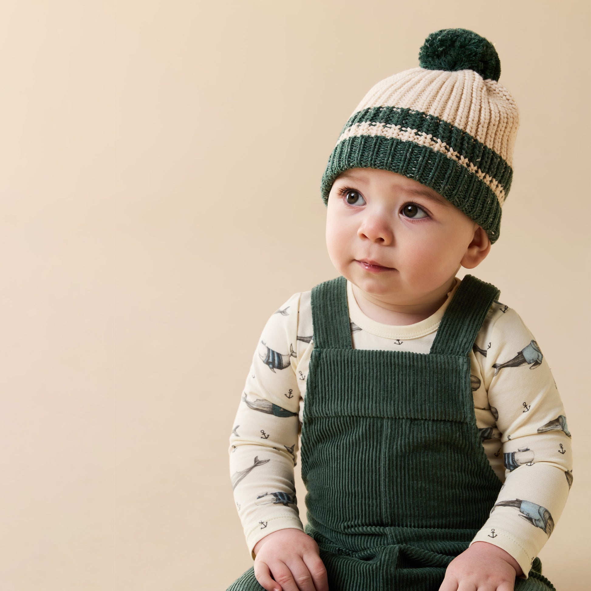 Wilson and Frenchy Organic Corduroy Overall - Moss Green | Trousers | Bon Bon Tresor