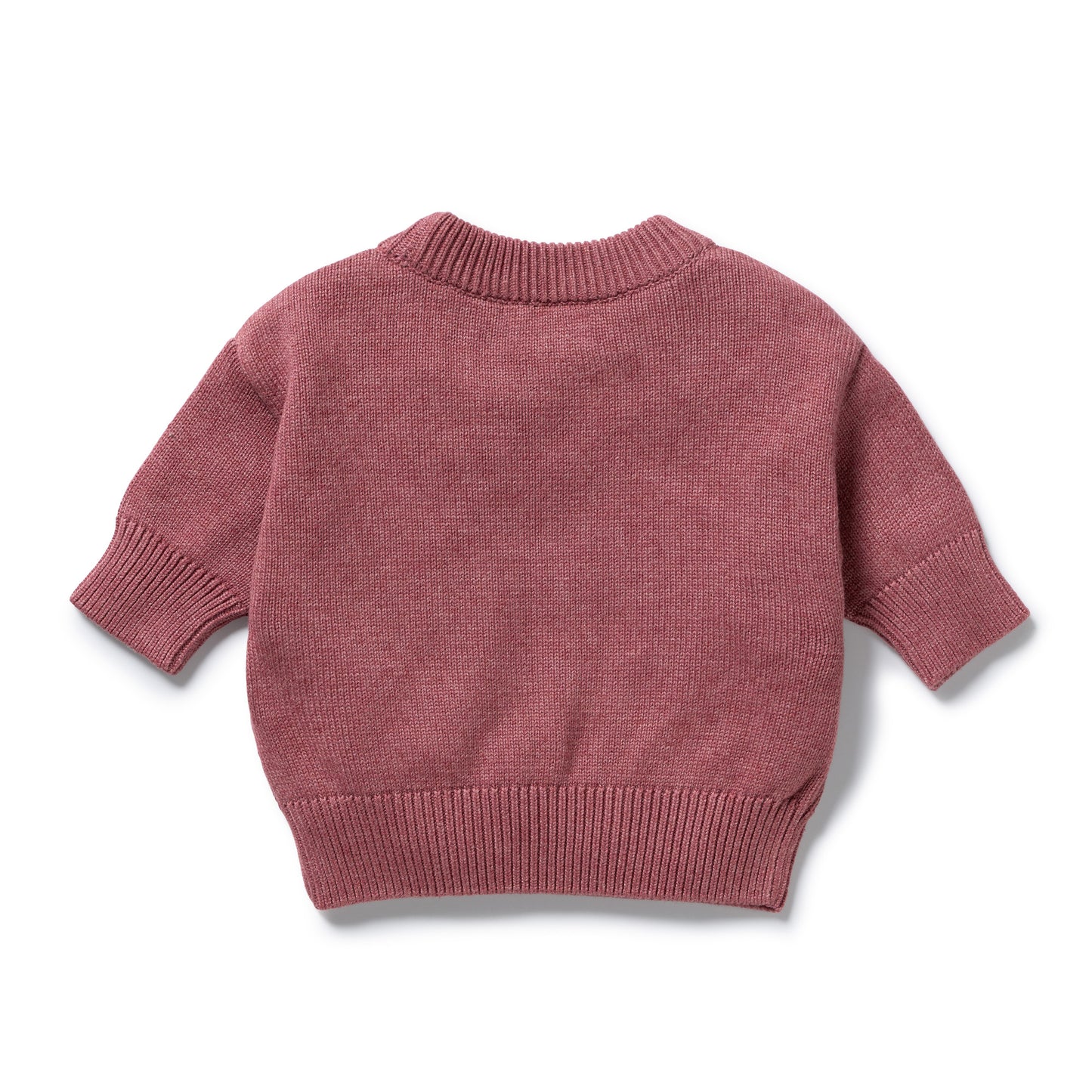 Wilson and Frenchy Baby Girl Organic Knitted Bauble Jumper - Rhubarb | Sweaters & Knitwear | Bon Bon Tresor