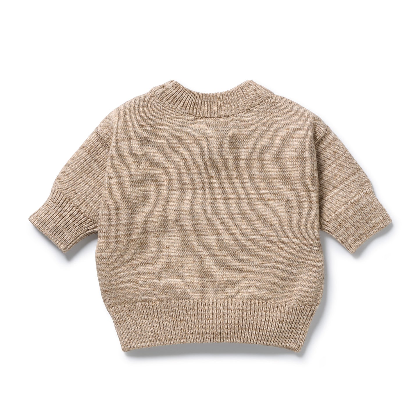 Wilson and Frenchy Baby Boy Organic Knitted Bauble Jumper - Sandstone | Sweaters & Knitwear | Bon Bon Tresor