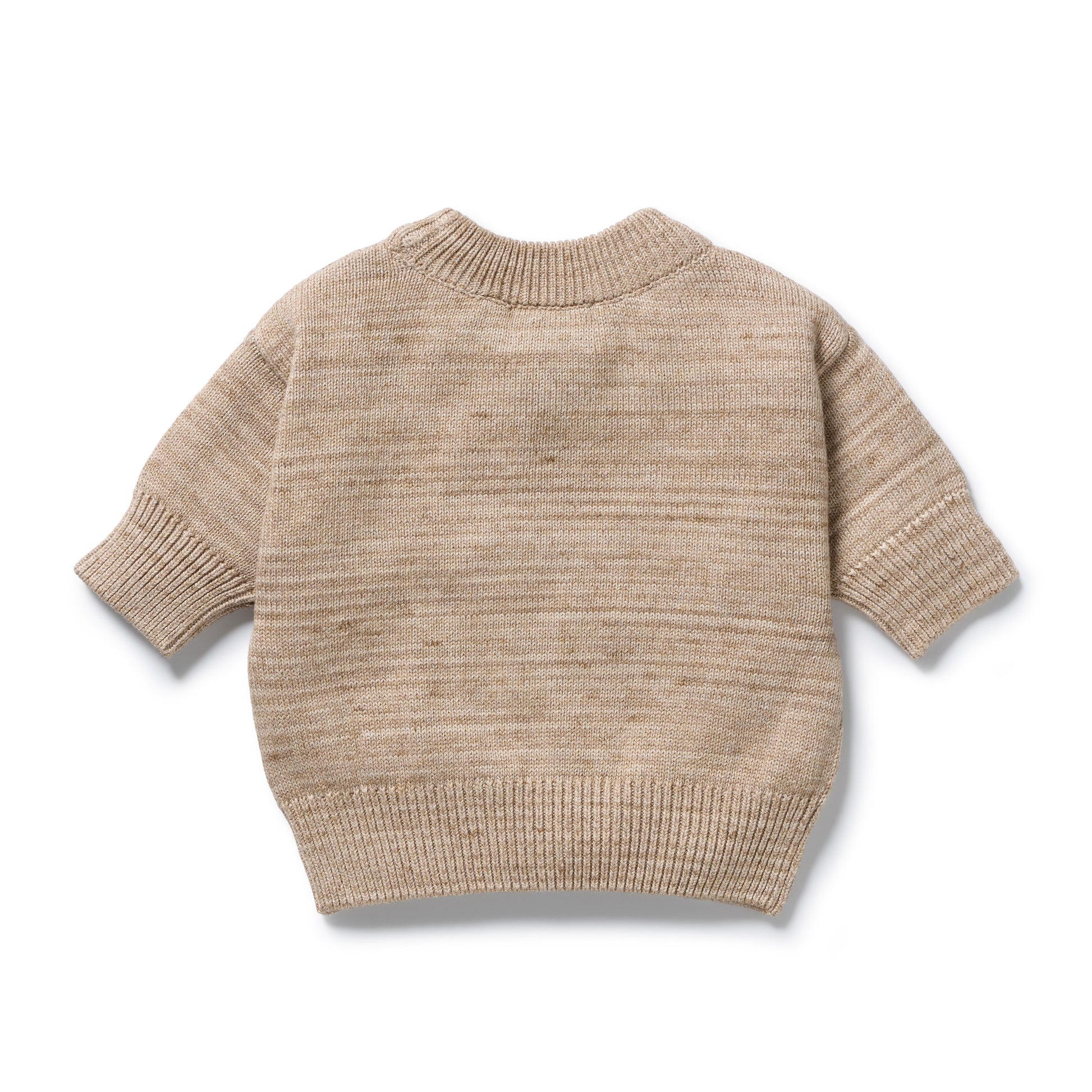 Wilson and Frenchy Baby Boy Organic Knitted Bauble Jumper - Sandstone | Sweaters & Knitwear | Bon Bon Tresor
