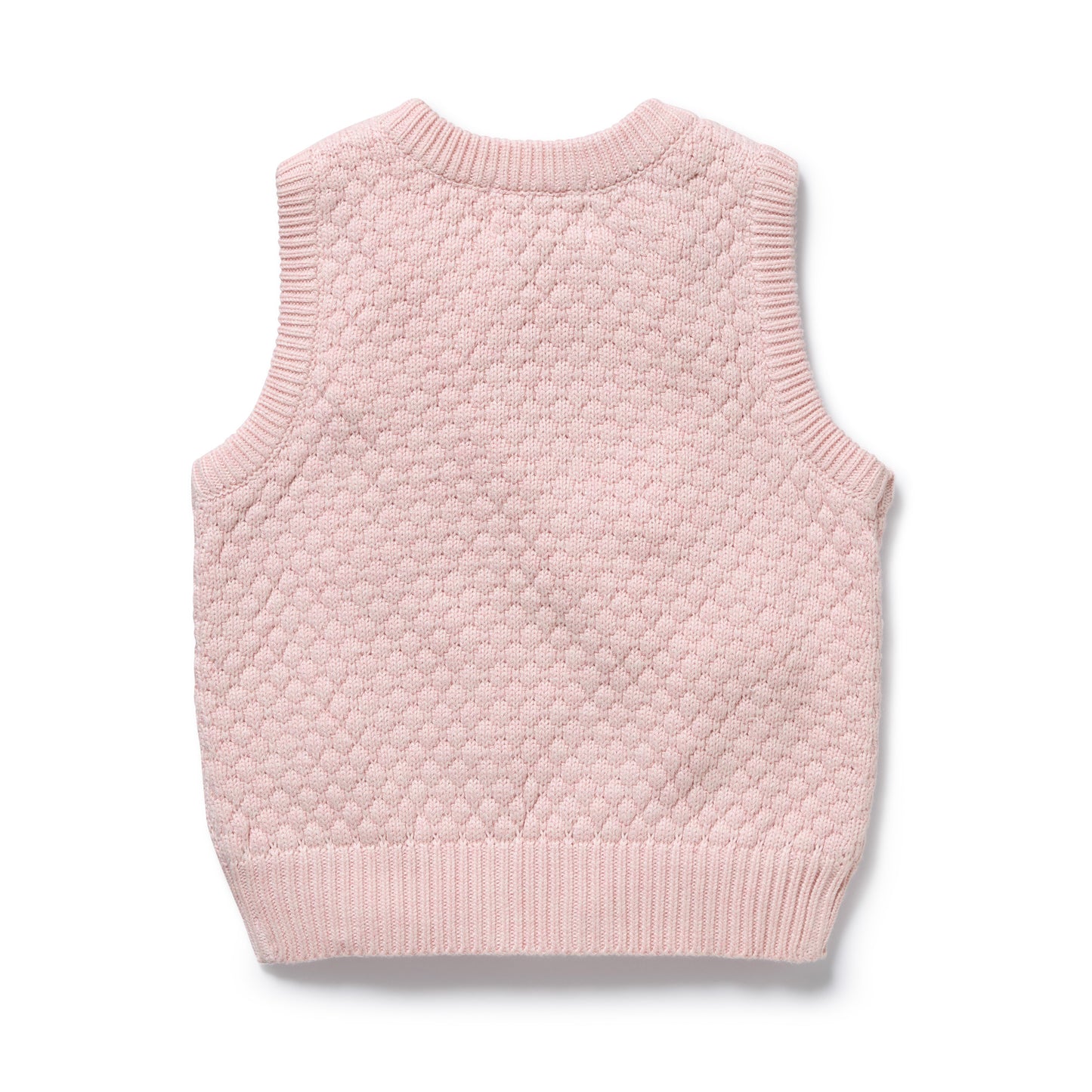 Wilson and Frenchy Baby Girl Organic Knitted Vest - Marshmellow | Sweaters & Knitwear | Bon Bon Tresor