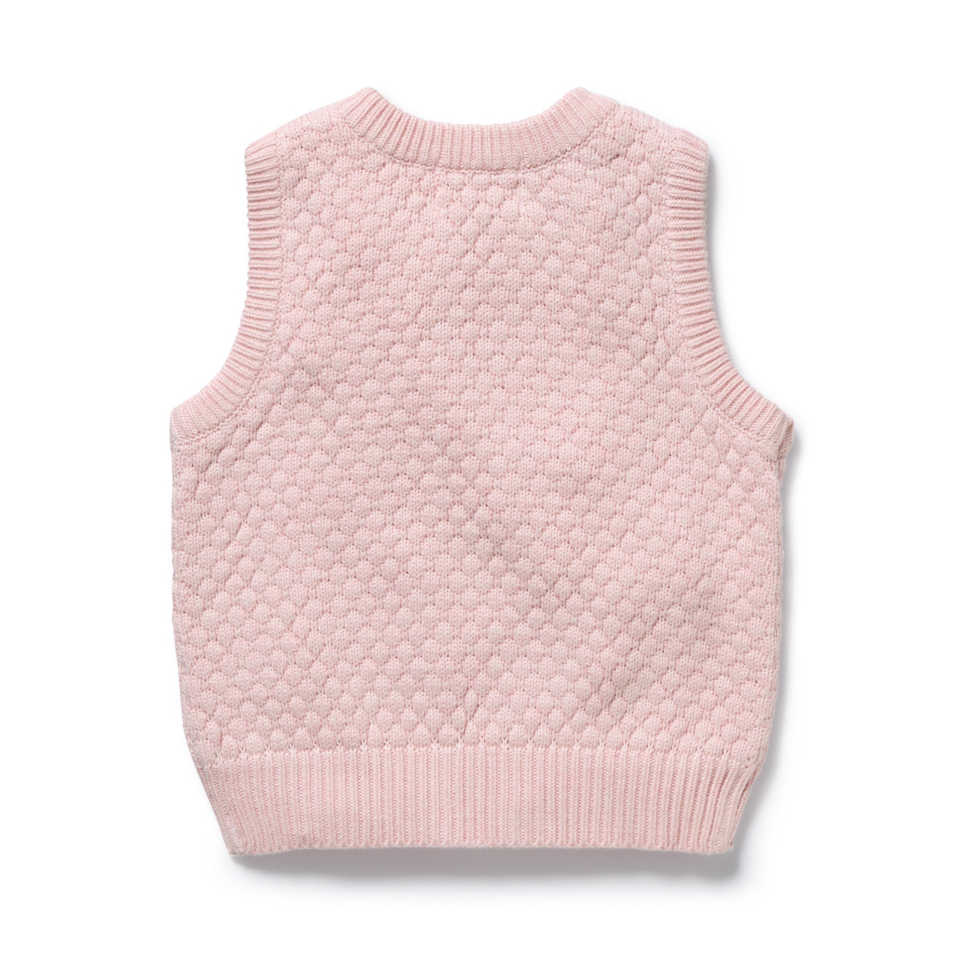 Wilson and Frenchy Baby Girl Organic Knitted Vest - Marshmellow | Sweaters & Knitwear | Bon Bon Tresor