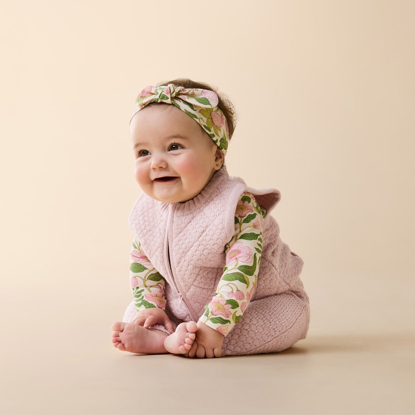 Wilson and Frenchy Baby Girl Organic Knitted Vest - Marshmellow | Sweaters & Knitwear | Bon Bon Tresor
