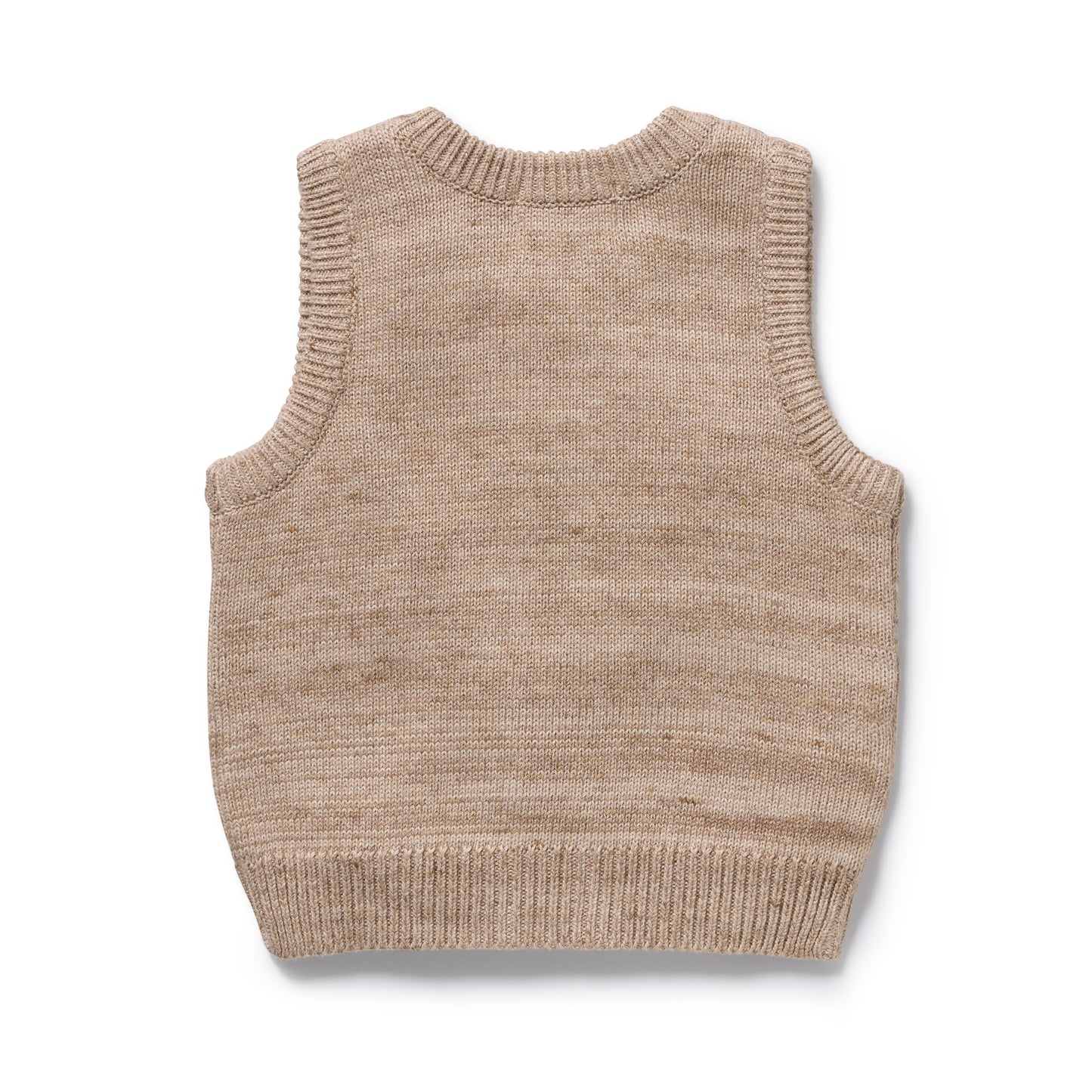 Wilson and Frenchy Baby Boy Organic Knitted Vest - Sandstone | Sweaters & Knitwear | Bon Bon Tresor