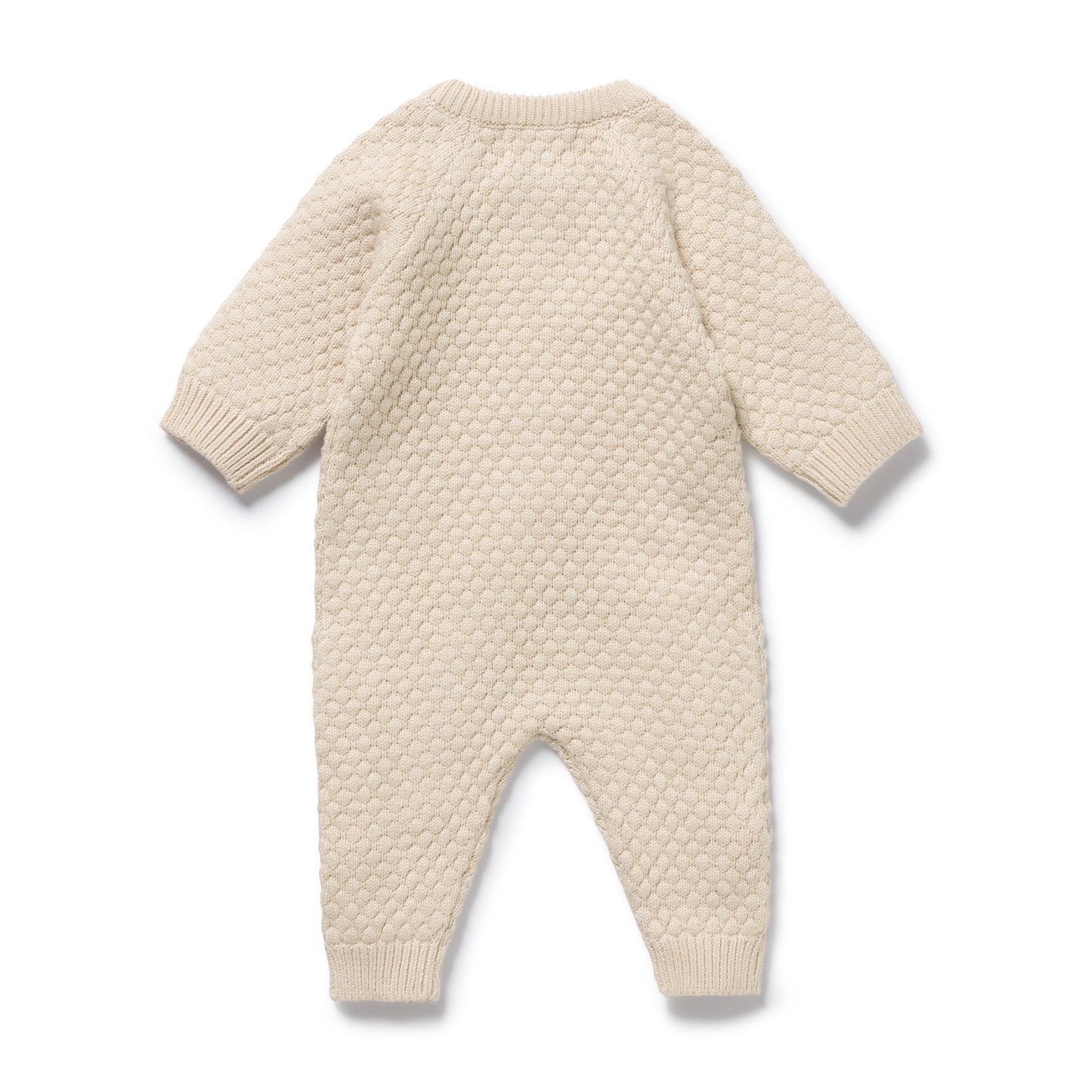 Wilson and Frenchy Organic Knitted Bubble Growsuit - Cream | Rompers & Playsuits | Bon Bon Tresor