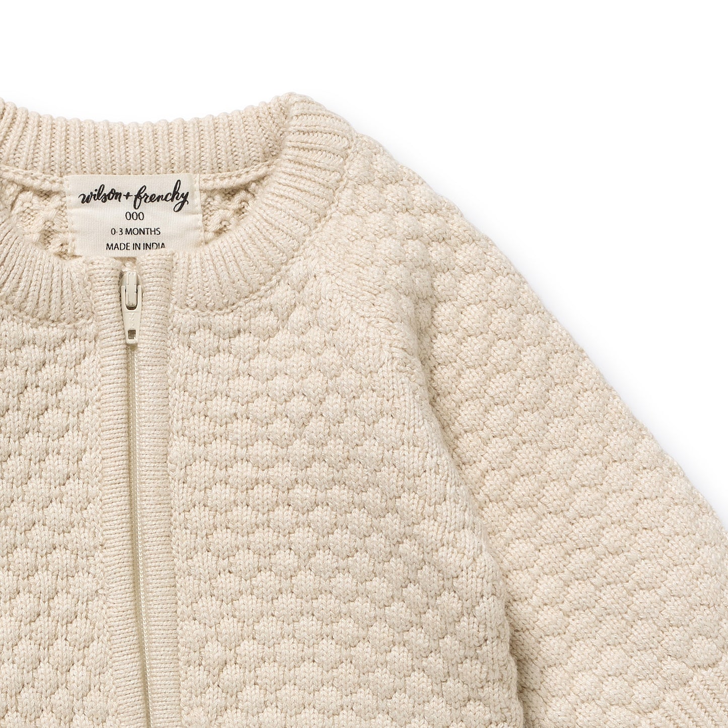 Wilson and Frenchy Organic Knitted Bubble Growsuit - Cream | Rompers & Playsuits | Bon Bon Tresor