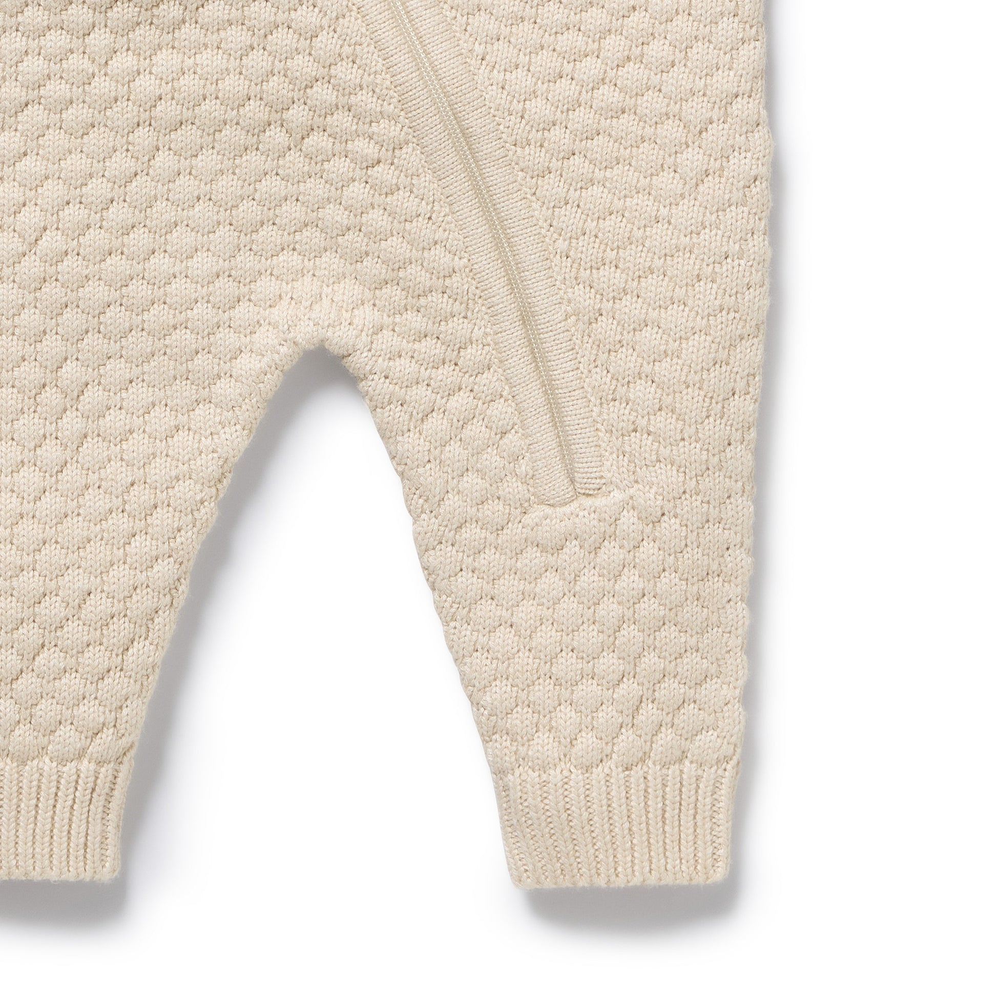 Wilson and Frenchy Organic Knitted Bubble Growsuit - Cream | Rompers & Playsuits | Bon Bon Tresor