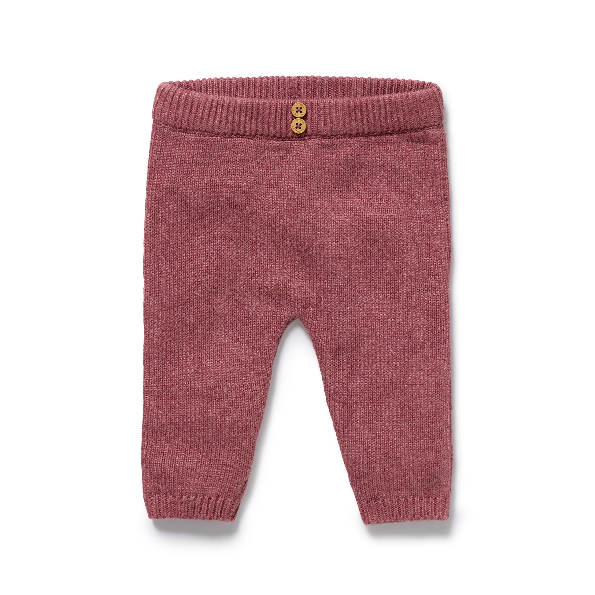 Wilson and Frenchy Baby Girl Organic Knitted Legging - Rhubarb | Leggings | Bon Bon Tresor