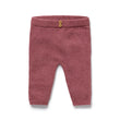 Wilson and Frenchy Baby Girl Organic Knitted Legging - Rhubarb | Leggings | Bon Bon Tresor