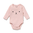 Wilson and Frenchy Girls Organic Rib Long Sleeved Bodysuit - Strawberry Cream | Rompers & Playsuits | Bon Bon Tresor