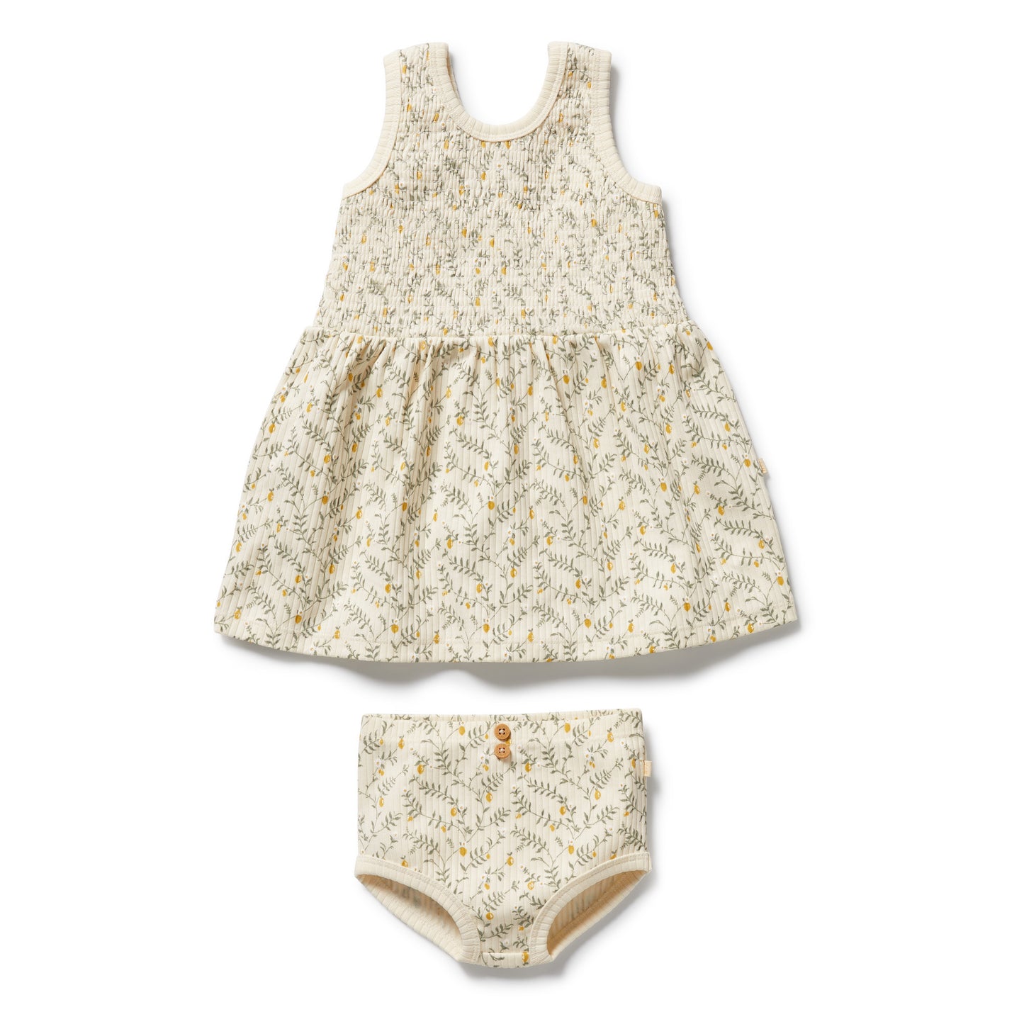 Wilson and Frenchy Lemon Leaf Organic Dress Set | Outfit Sets | Bon Bon Tresor