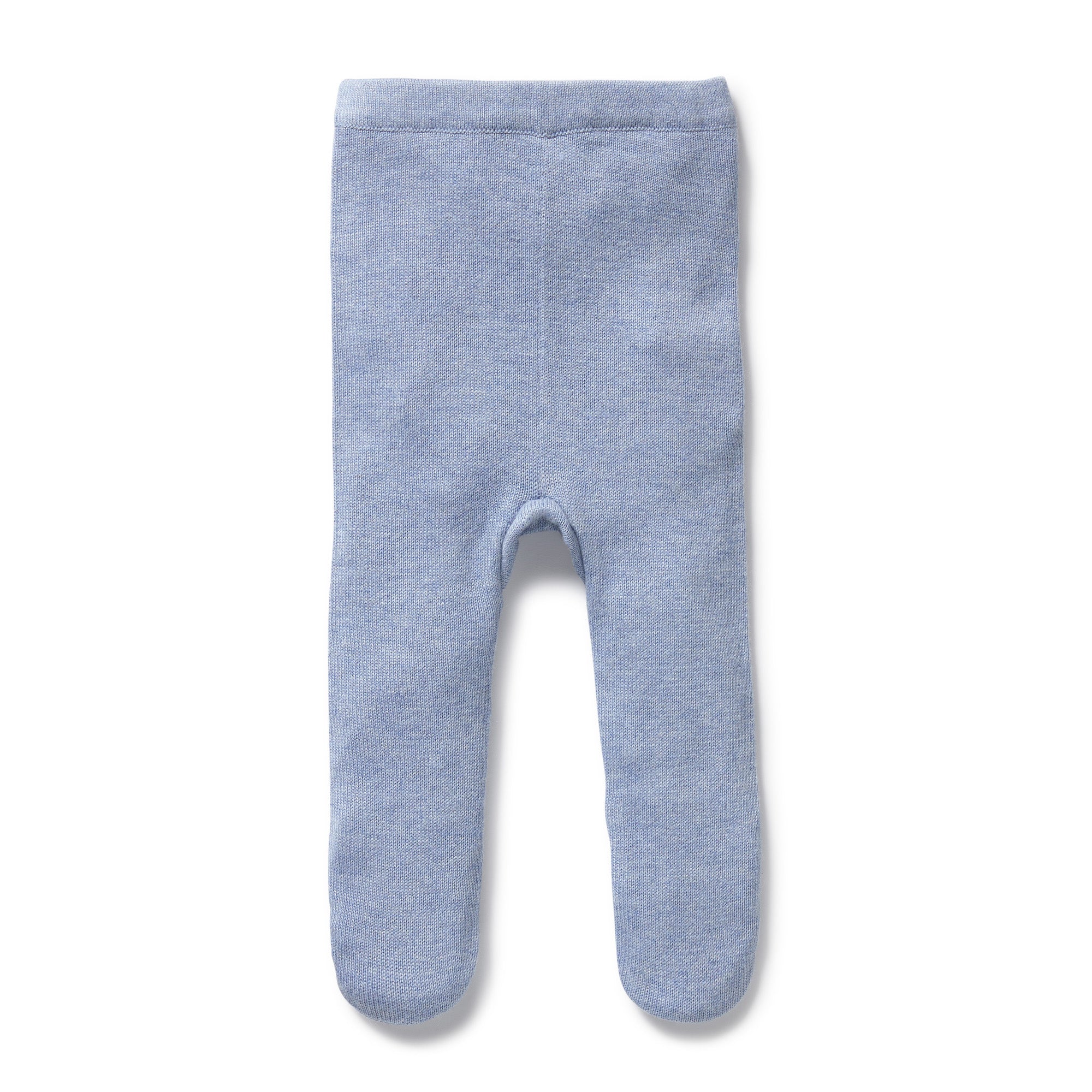 Wilson and Frenchy Organic Knitted Legging With Feet - Blue Speckle | Pants & Shorts | Bon Bon Tresor