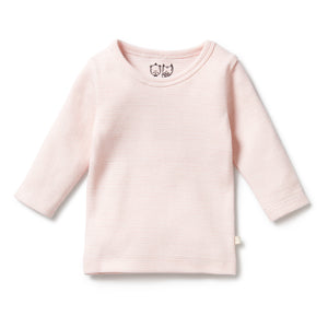 Wilson and Frenchy Organic Stripe Rib Long Sleeve Top - Cantaloupe | Tops & T-Shirts | Bon Bon Tresor