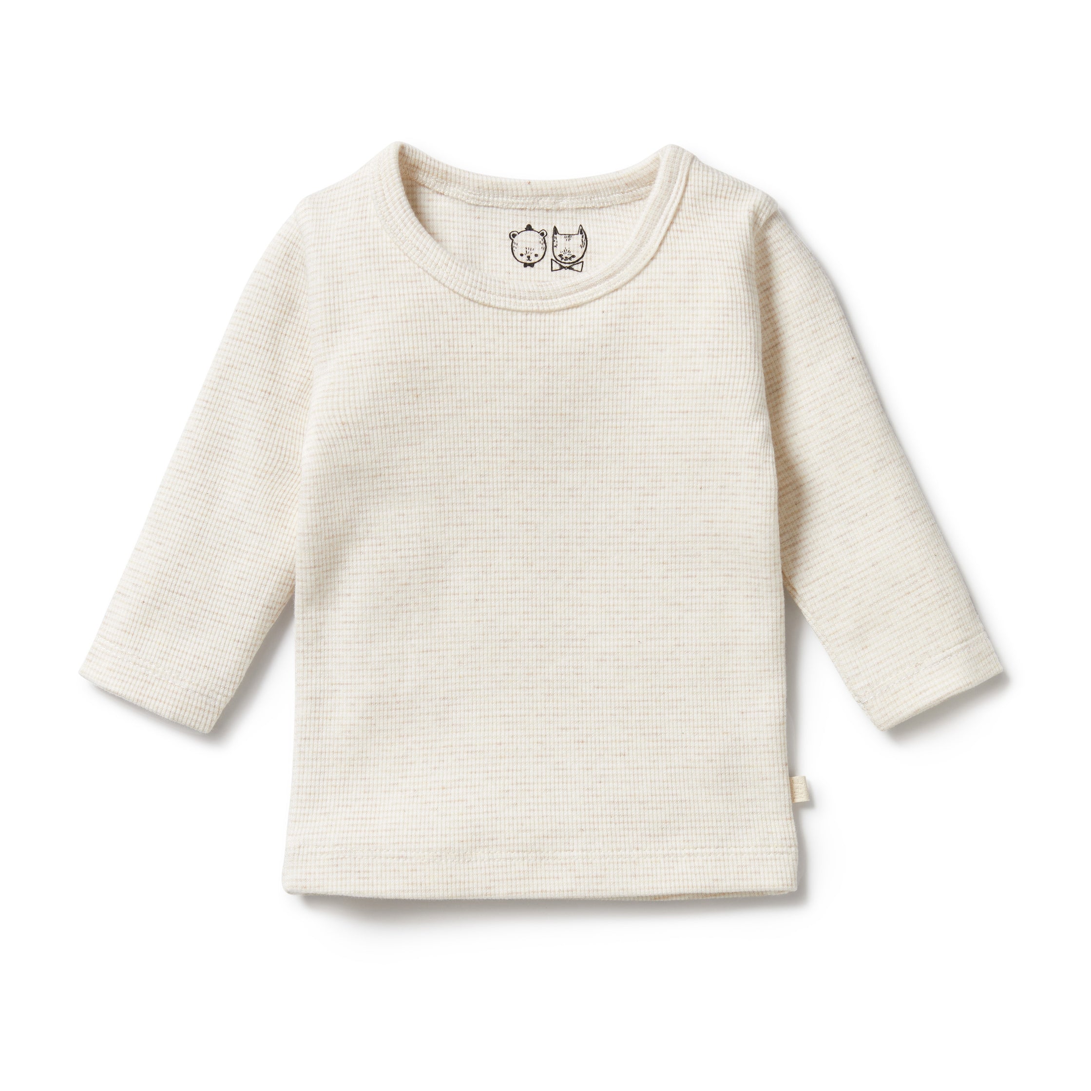 Wilson and Frenchy Organic Stripe Rib Long Sleeve Top - Oatmeal | Tops & T-Shirts | Bon Bon Tresor