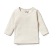 Wilson and Frenchy Organic Stripe Rib Long Sleeve Top - Oatmeal | Tops | Bon Bon Tresor