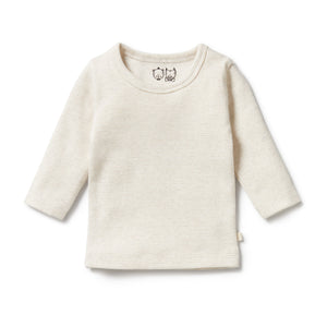 Wilson and Frenchy Organic Stripe Rib Long Sleeve Top - Oatmeal | Tops & T-Shirts | Bon Bon Tresor