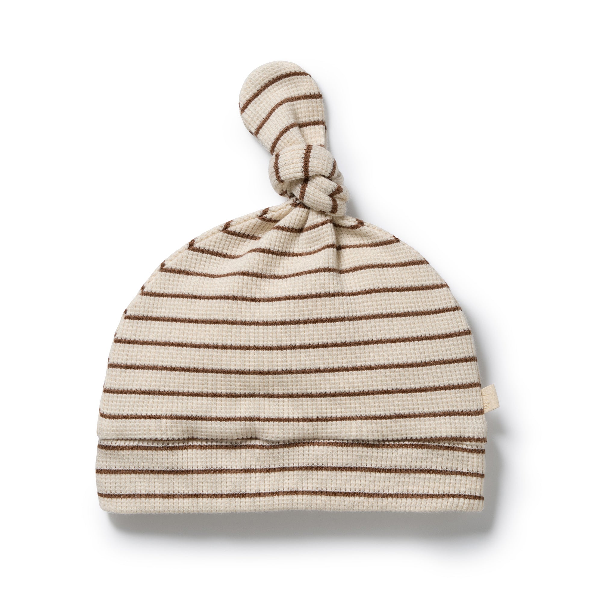 Wilson and Frenchy Organic Waffle Knot Hat - Nutmeg Stripe | Hats | Bon Bon Tresor