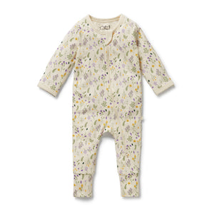 Wilson and Frenchy Organic Zipsuit with Feet - Bella Floral | Rompers & Playsuits | Bon Bon Tresor