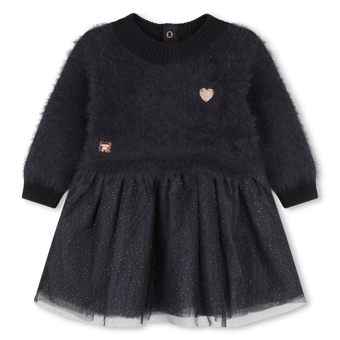 Carrement Beau Navy Knit Tulle Dress | Dresses & Skirts | Bon Bon Tresor