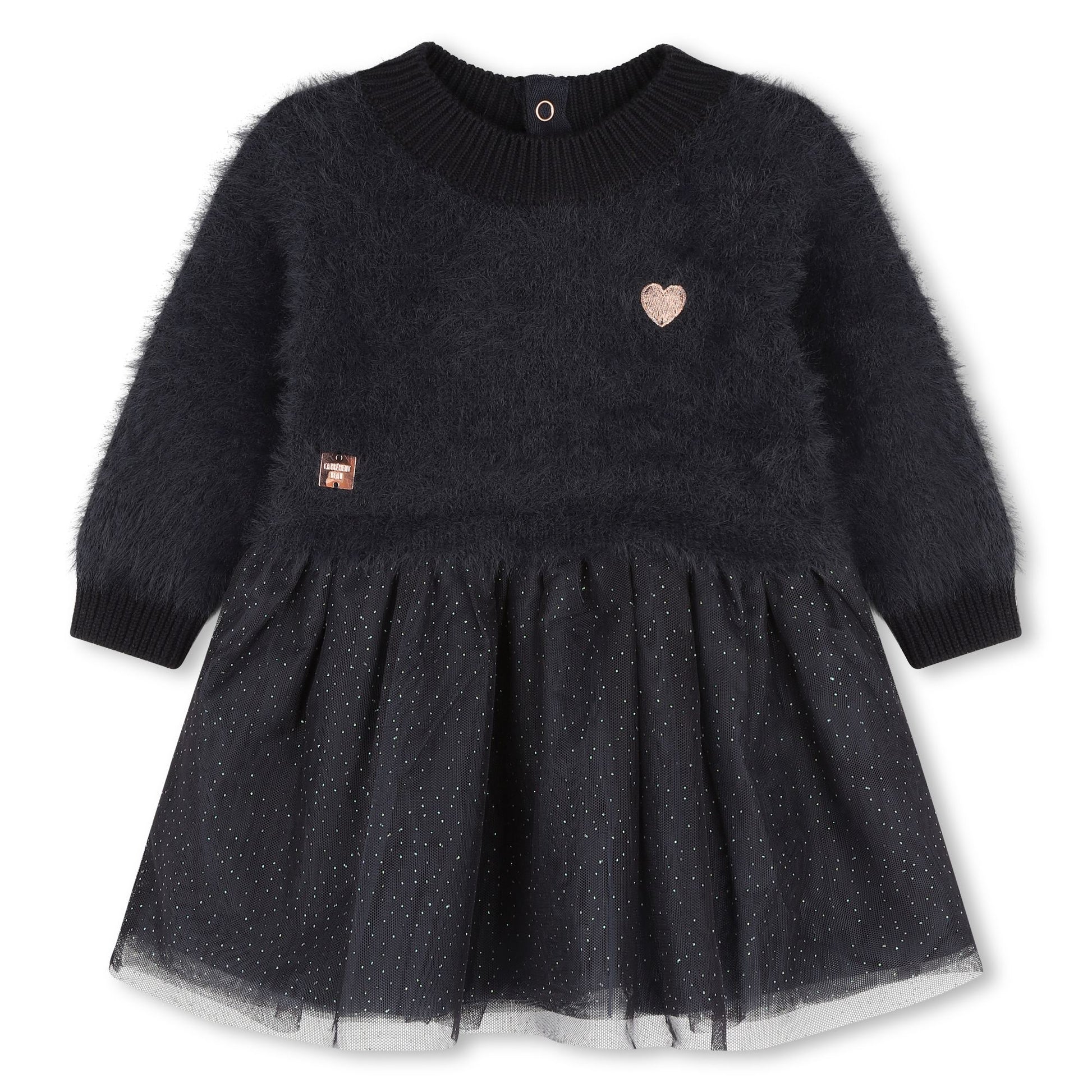 Carrement Beau Navy Knit Tulle Dress | Dresses & Skirts | Bon Bon Tresor