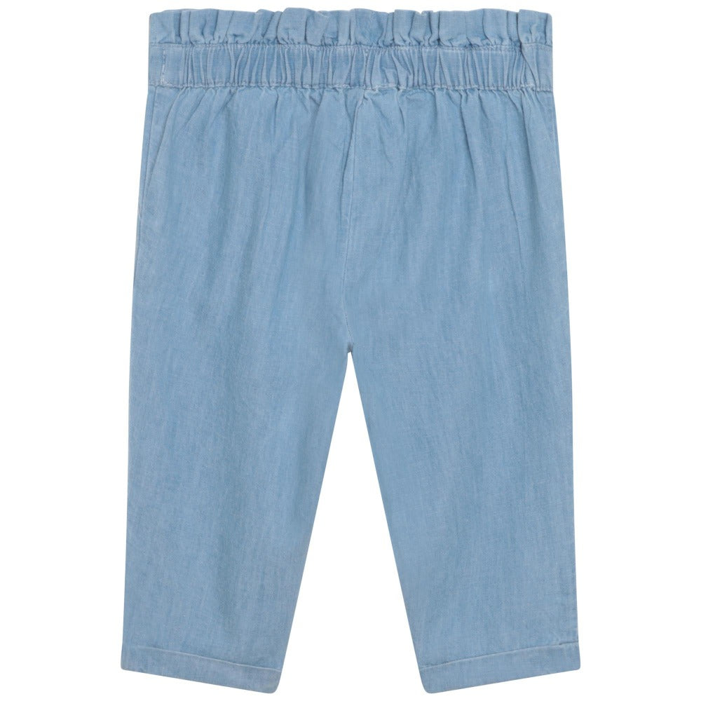 Carrement Beau Baby Girls Denim Frill Trousers | Trousers | Bon Bon Tresor