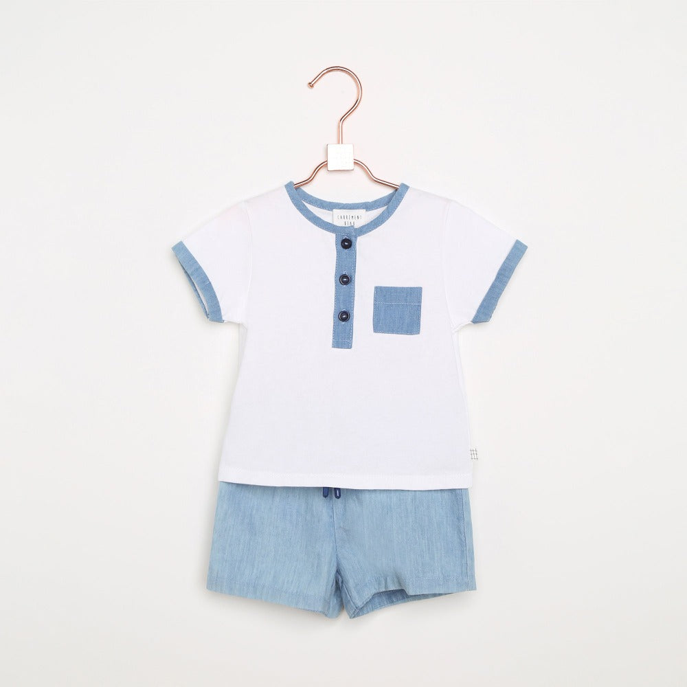 Carrement Beau Blanc Bleu Jersey T-Shirt