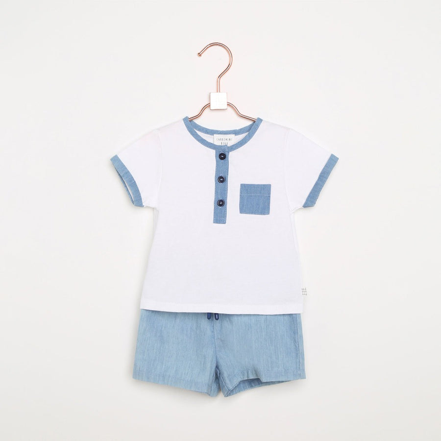 Carrement Beau Blanc Bleu Jersey T-Shirt | Tops & T-Shirts | Bon Bon Tresor