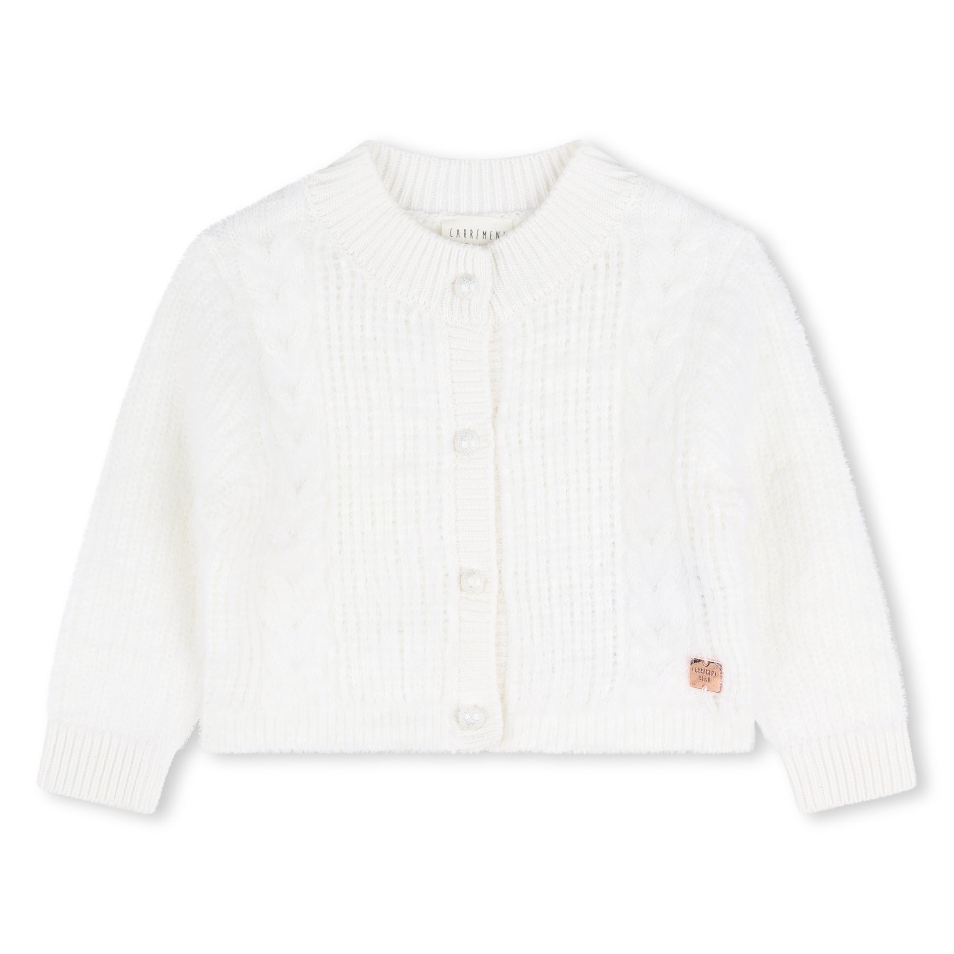 Carrement Beau White Knitted Cardigan | Sweaters & Knitwear | Bon Bon Tresor