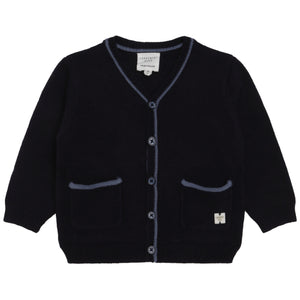 Carrement Beau Navy Knitted Cardigan | Sweaters & Knitwear | Bon Bon Tresor