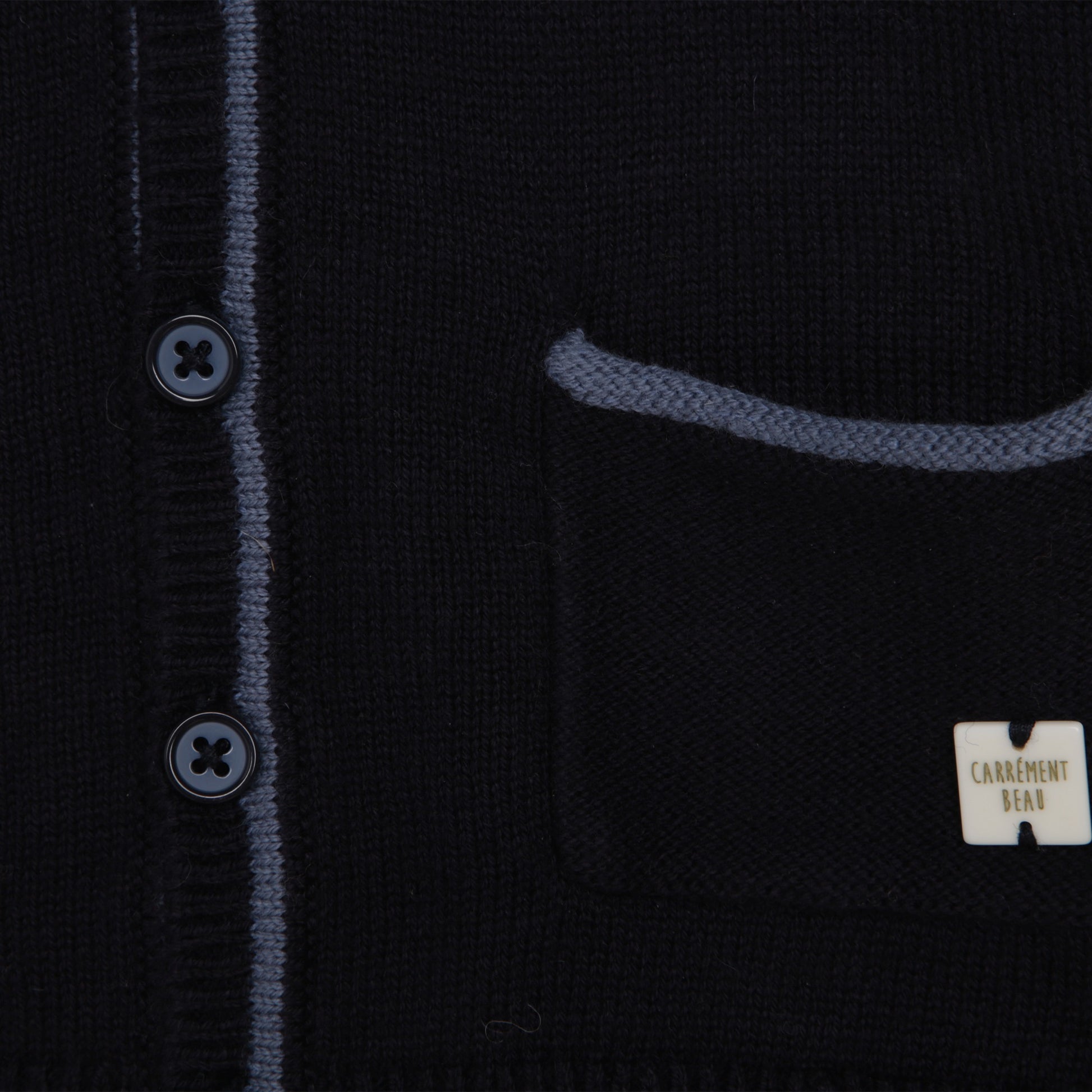 Carrement Beau Navy Knitted Cardigan | Sweaters & Knitwear | Bon Bon Tresor