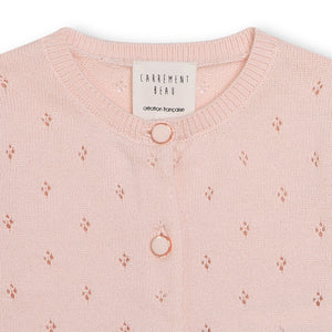 Carrement Beau Pink Moss Stitch Knitted Cardigan | Sweaters & Knitwear | Bon Bon Tresor