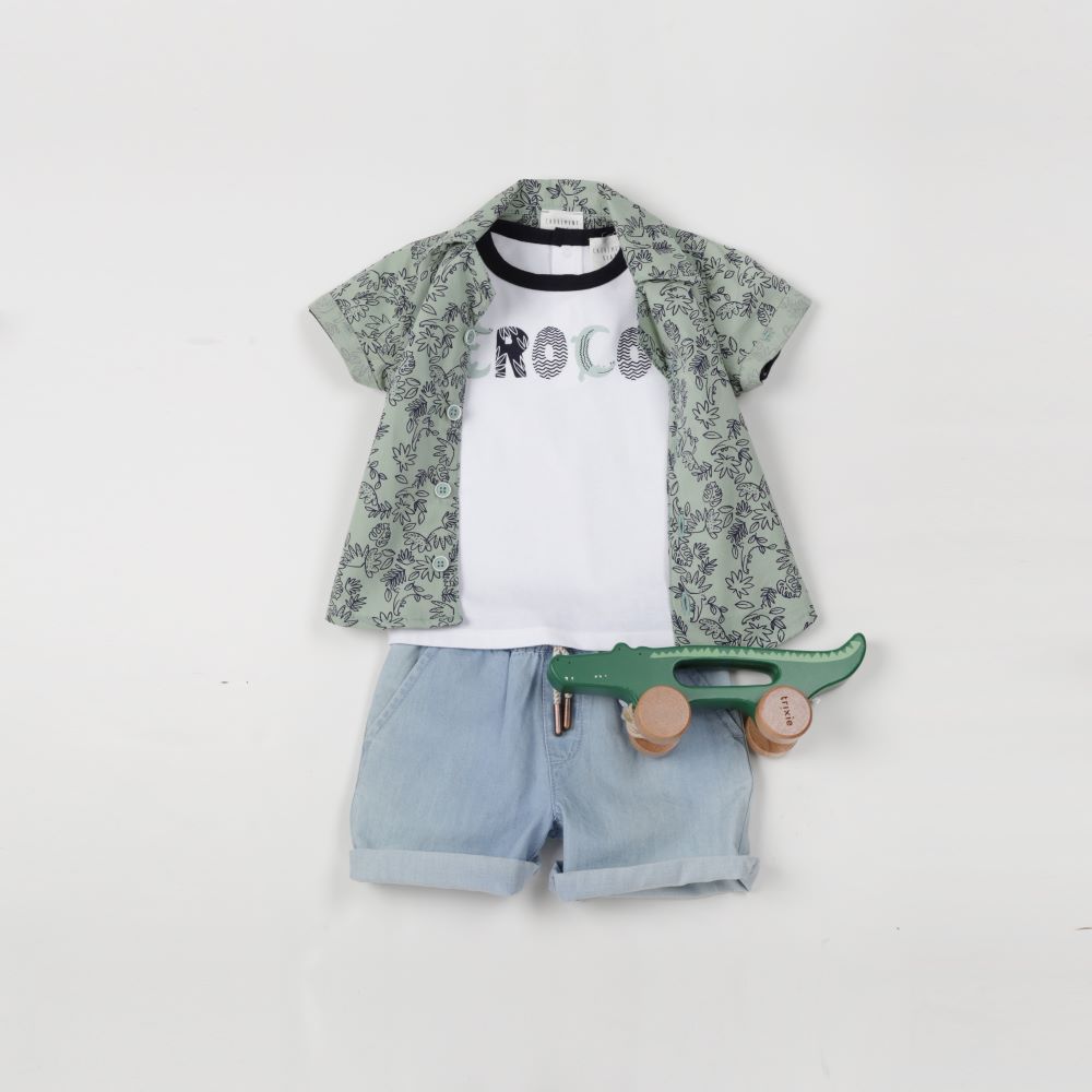 Carrement Beau Olive Cotton Poplin Shirt | Tops & T-Shirts | Bon Bon Tresor